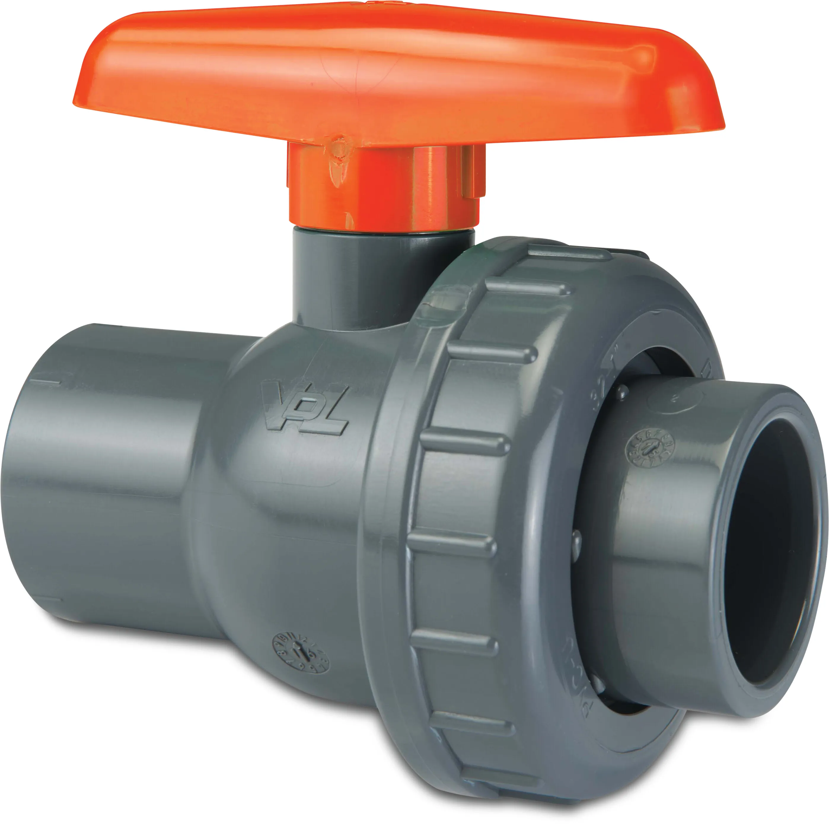 VDL Kugelhahn PVC-U 16 mm Klebemuffe 16bar DN10 Grau Typ EIL