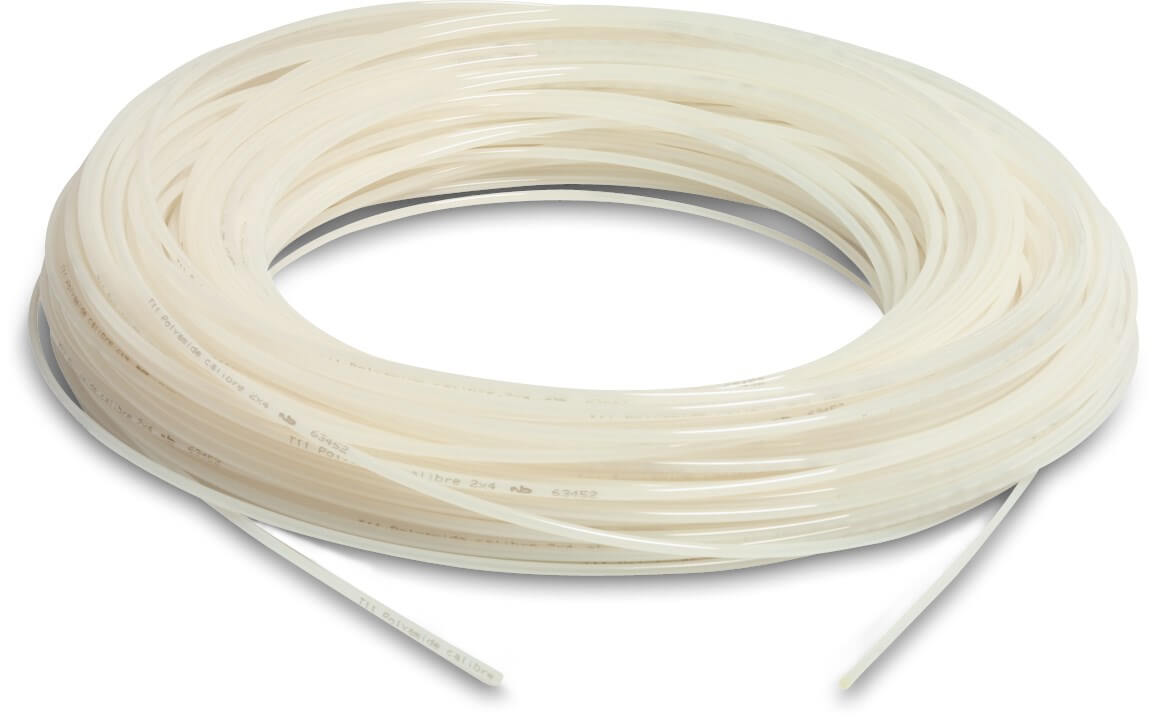 Hose PA (nylon) 4 mm x 6 mm 20bar white 100m type T11