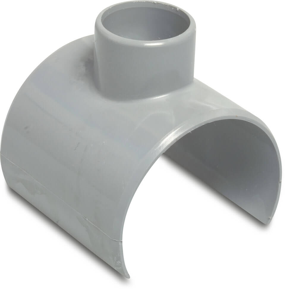 Abzweig PVC-U 110 mm x 50 mm Aufklebe x Klebemuffe Grau KOMO