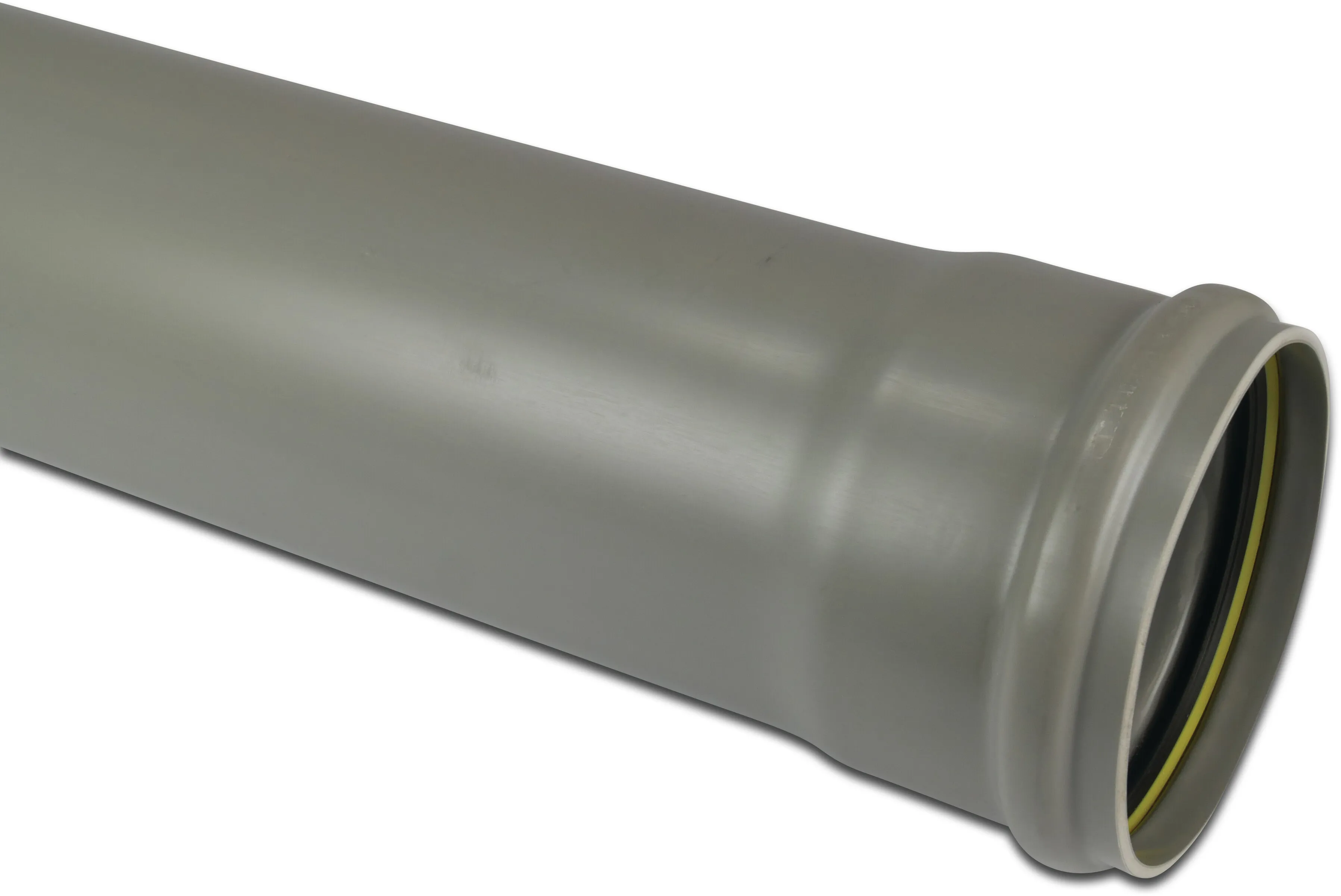 Afvoerbuis PVC-U 200 mm x 5,9 mm SN8 manchet x glad grijs 5m KOMO