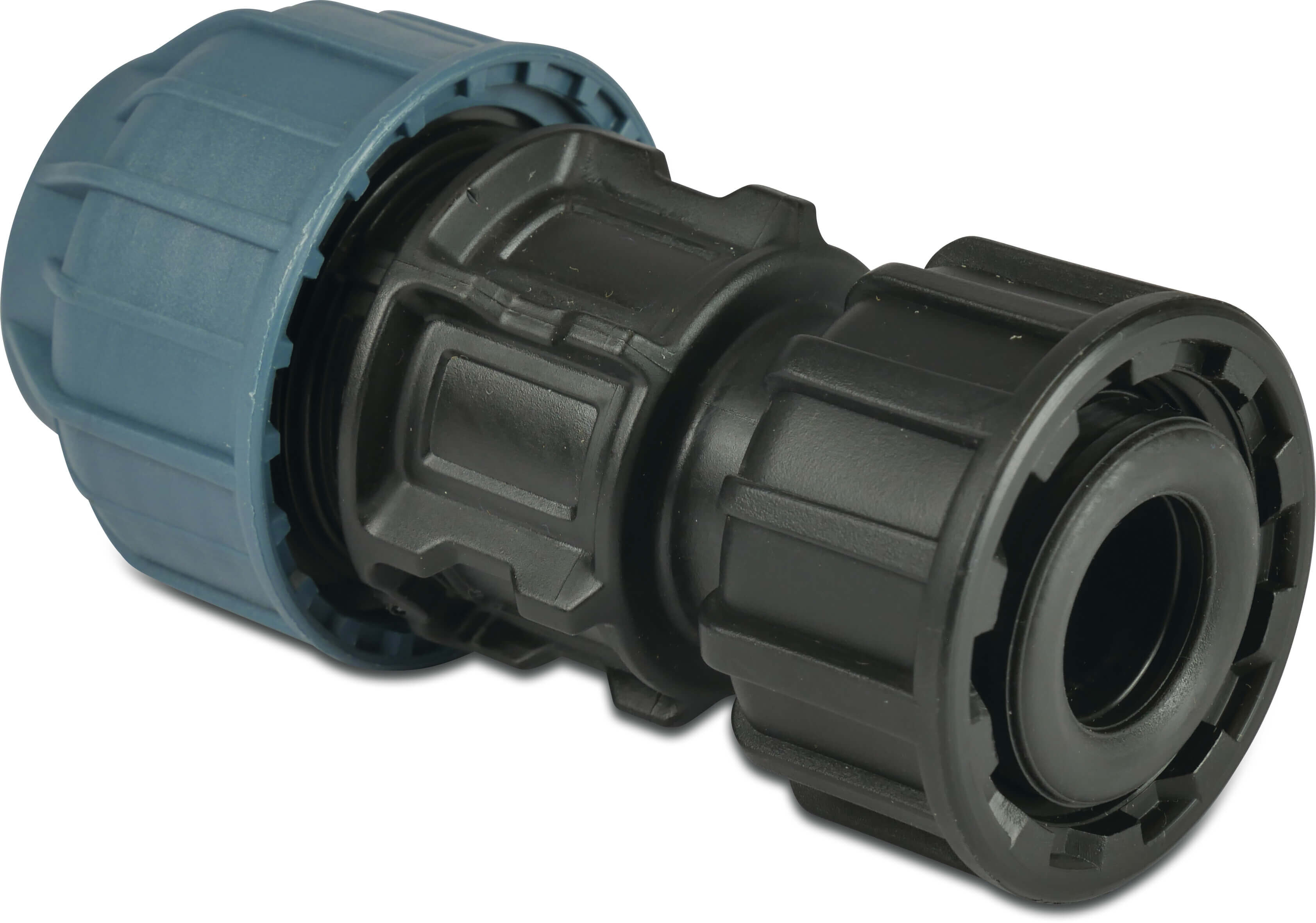 Jason Swivel Adapter PP 32 mm x 1" Klemm x Innengewinde 10bar Schwarz/Blau