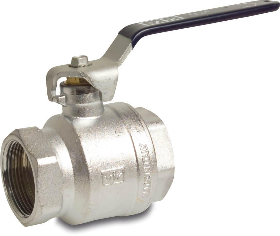 VIR Ball valve brass chrome plated 1/4" female thread 40bar type 340B