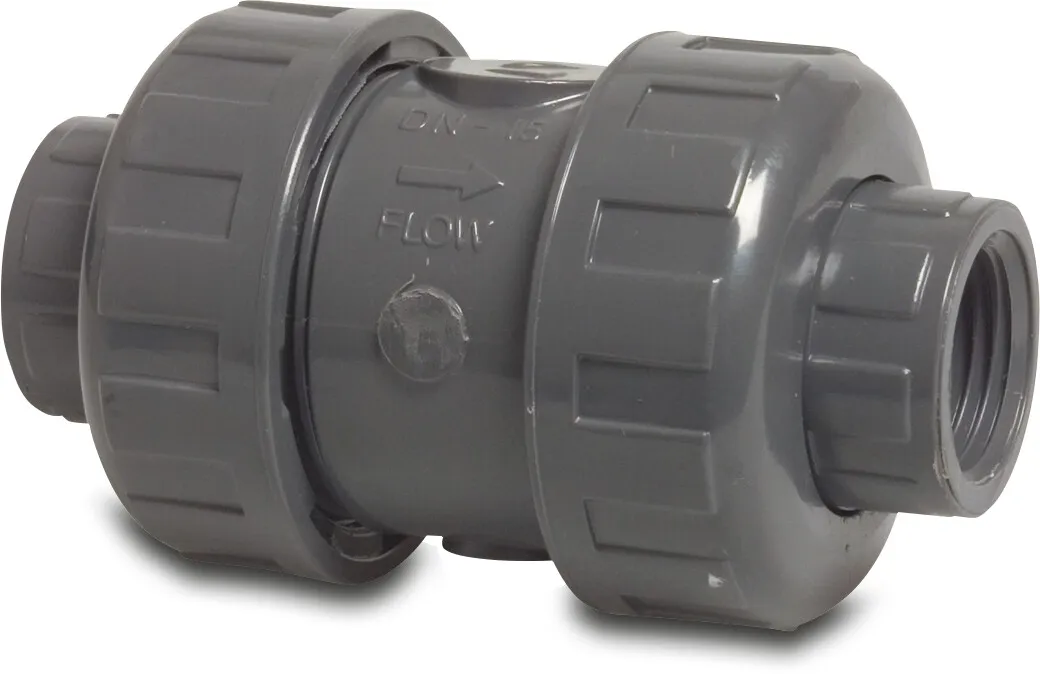 Profec Clapet anti-retour PVC-U 2" filetage femelle 16bar DN50 gris type 5000 équilibrée par ressort