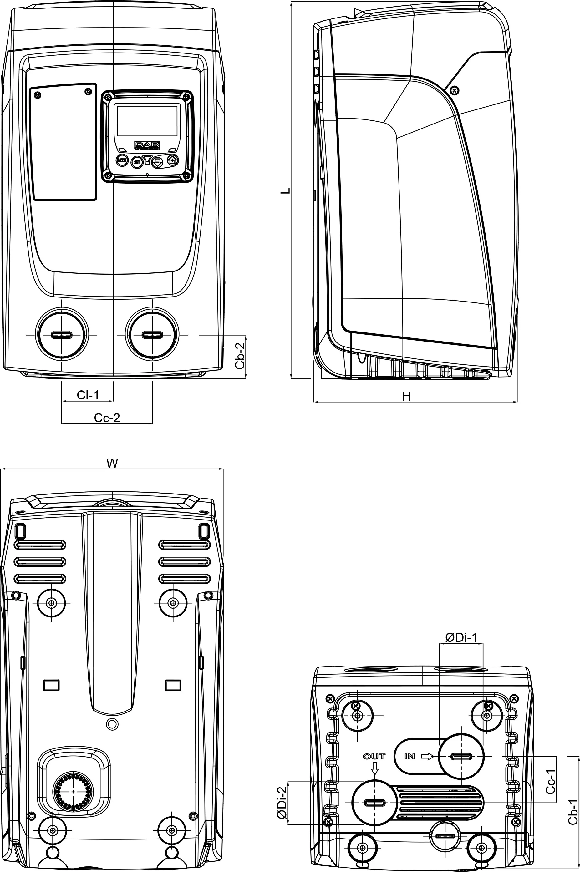 DAB Pressure set PP 1" female thread 7,5bar 4,8A 230VAC green type ESYBOX Mini 3
