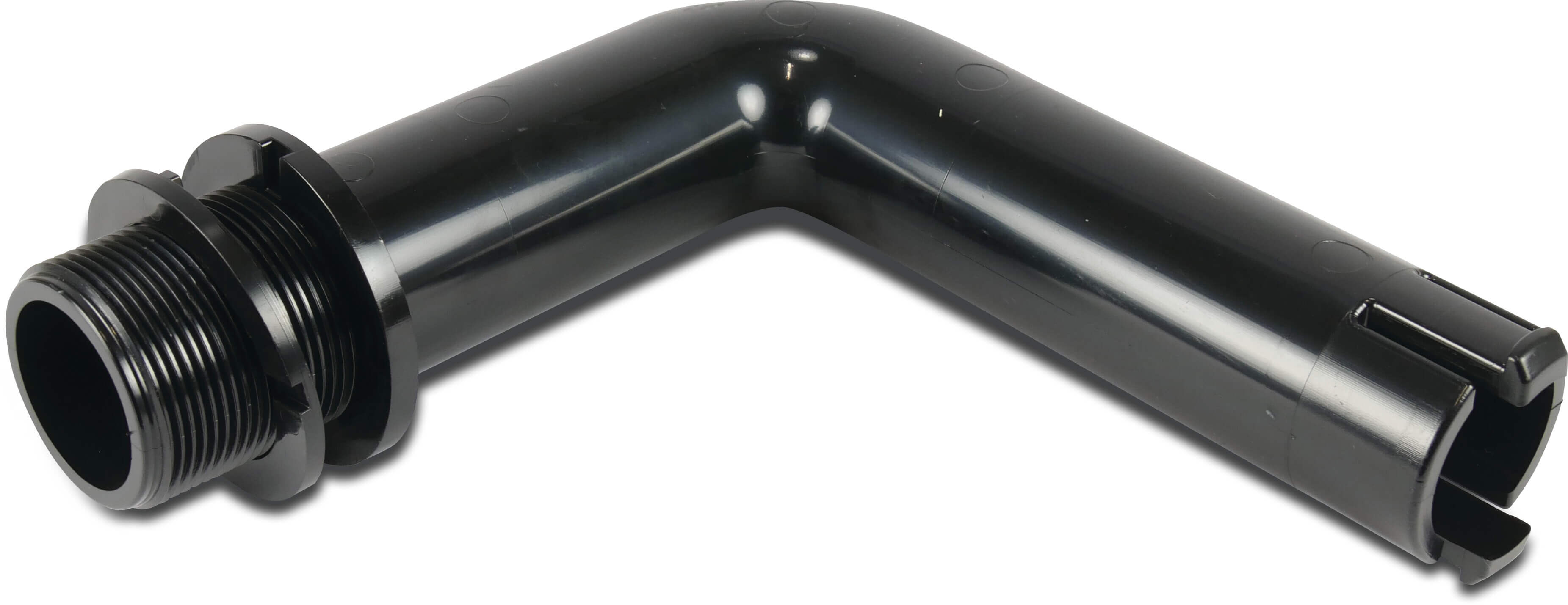 Elbow curve inside DN50 with hooks - 1 1/2"- type S530 - ABS black