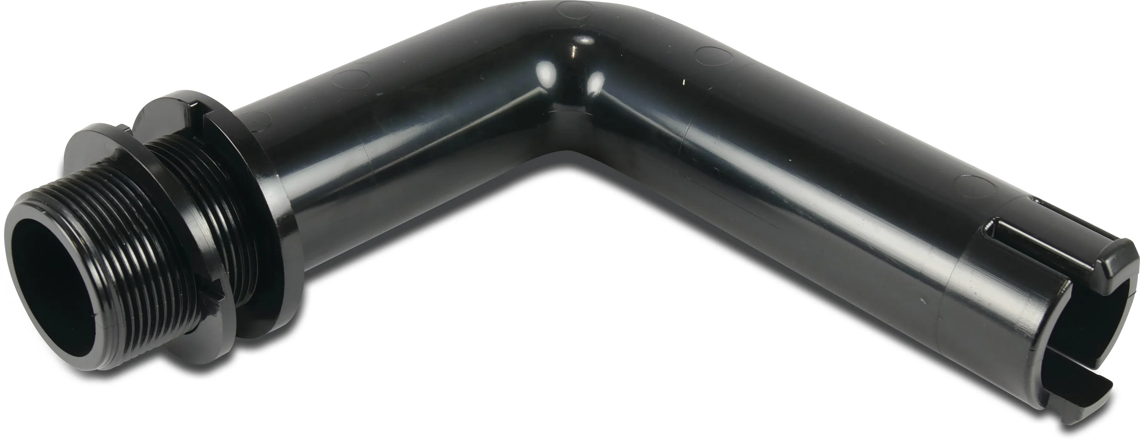 Elbow curve inside DN50 with hooks - 1 1/2"- type S530 - ABS black