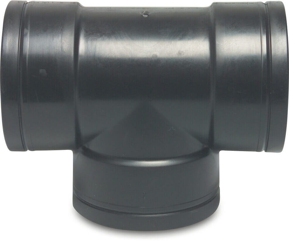 T-stuk 90° PP 1" binnendraad 10bar zwart P1