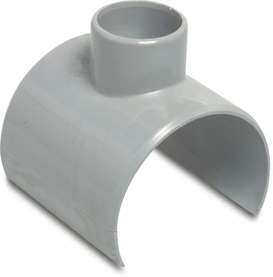 Drainage clamp saddle PVC-U 110 mm x 50 mm glue saddle x glue socket grey KOMO