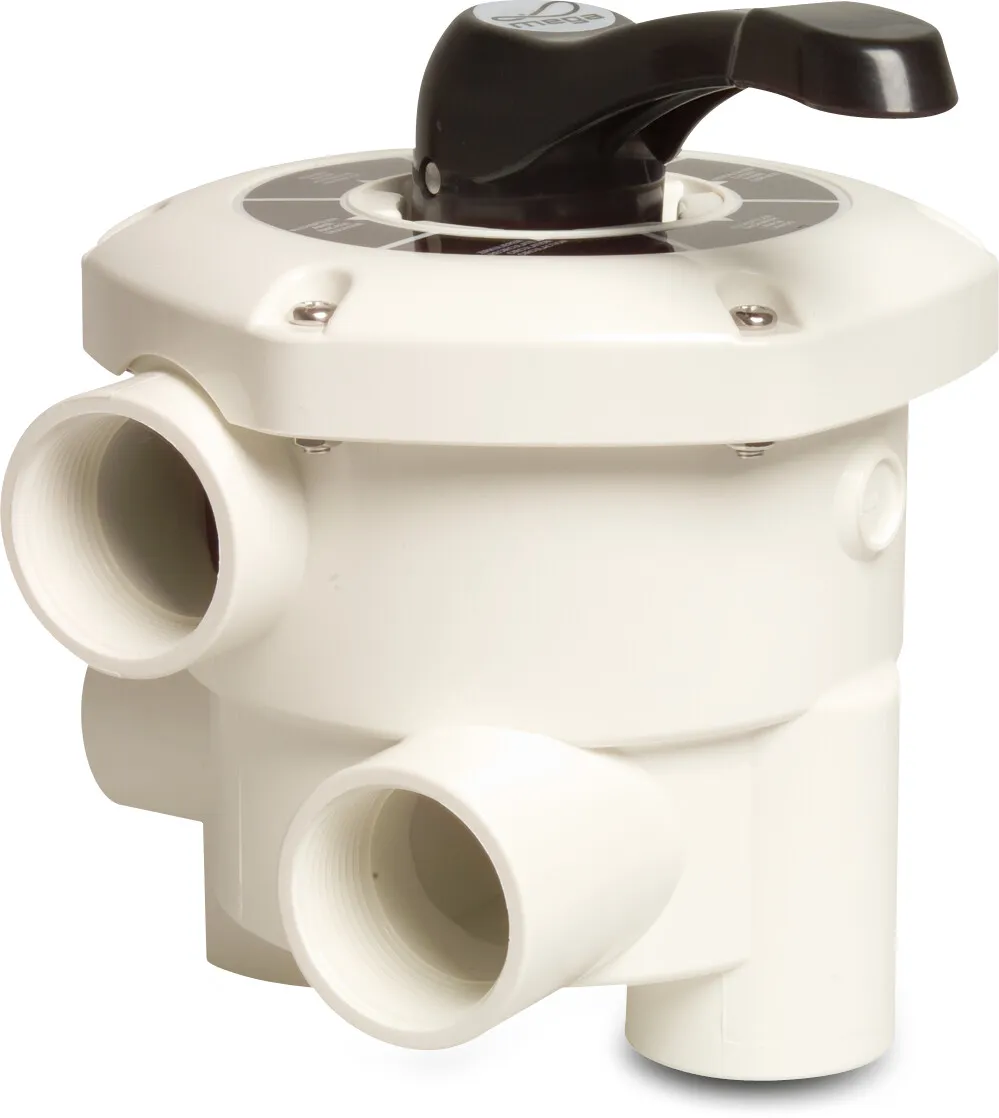 Praher Multiport valve ABS 1 1/2" female thread white type 6-way valve