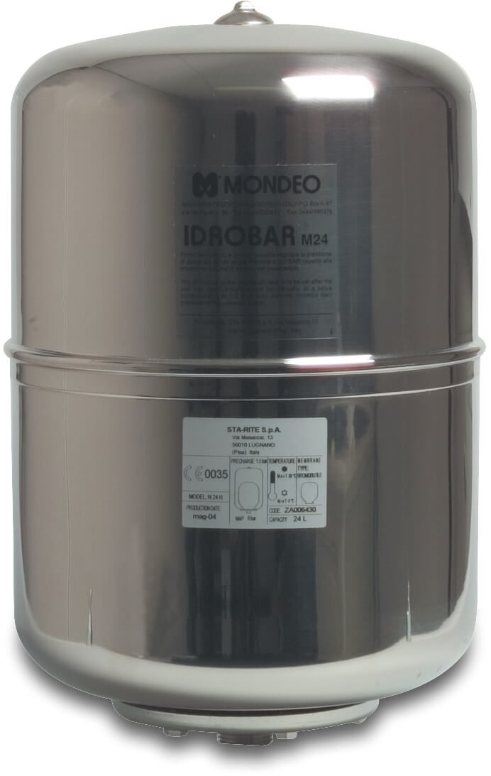 Pressure tank stainless steel 304 3/4" male thread 8bar 8ltr type vertical