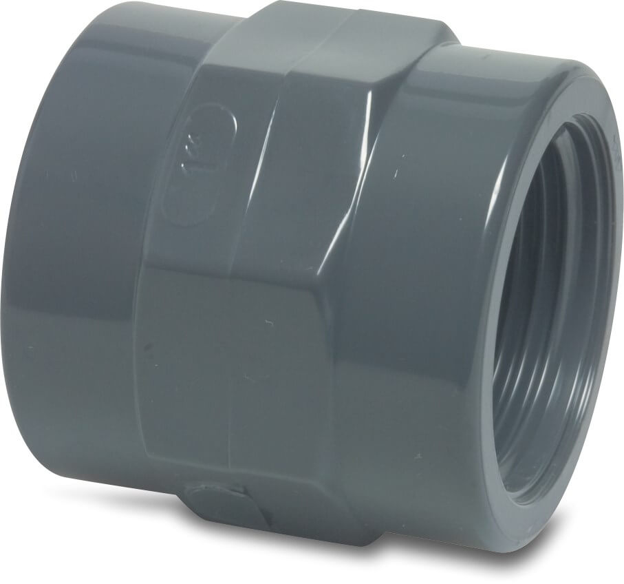 VDL Socket PVC-U 1/4" female thread 10bar grey