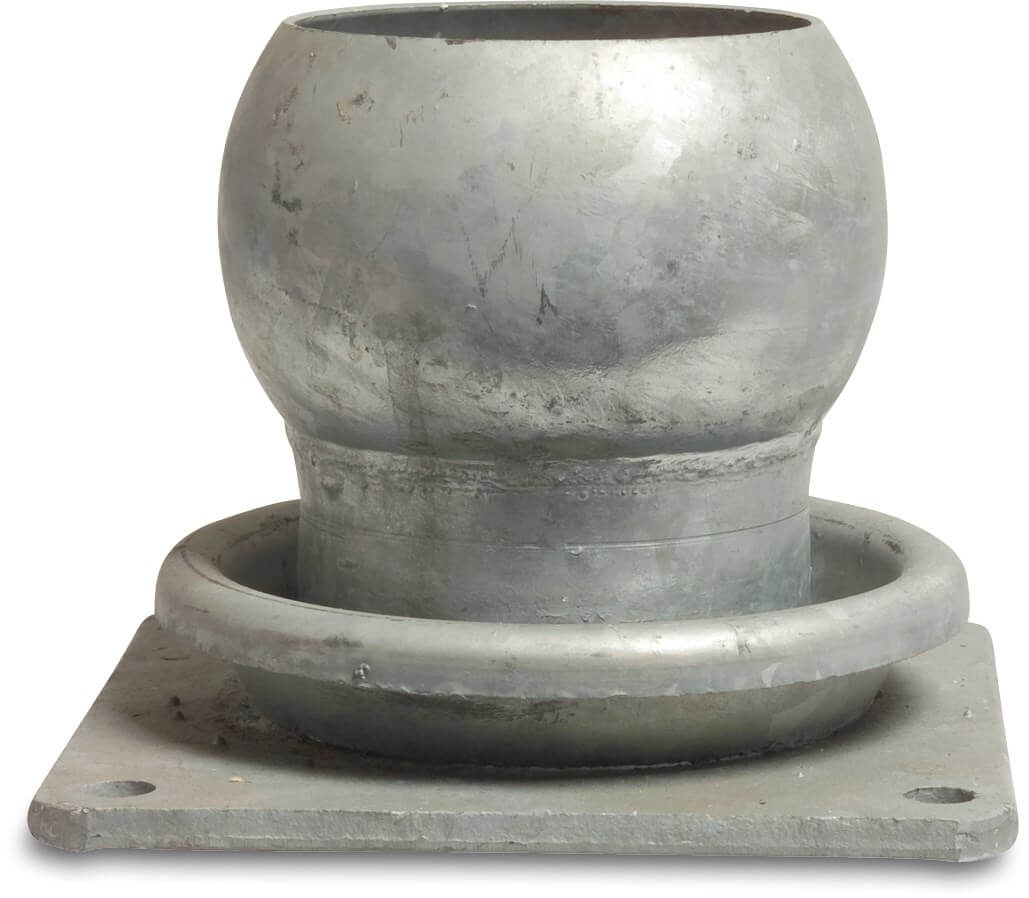 Quick coupler adaptor steel galvanised 100 mm x 4" male part Italian x square flange type Italian