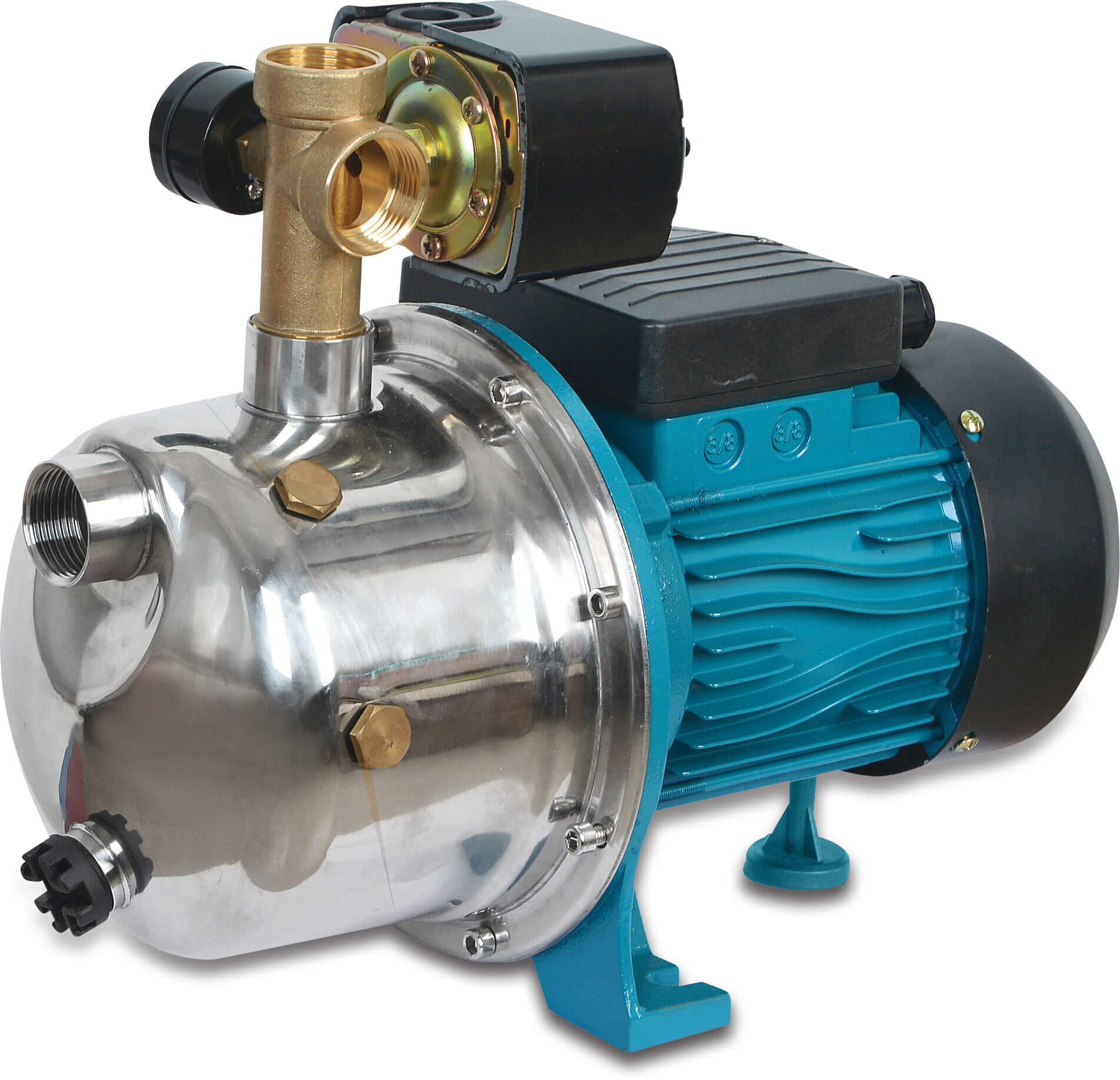 Jet pump stainless steel 304 1" female thread 3,2A 230VAC blue AJ 50/60 type with pressure switch