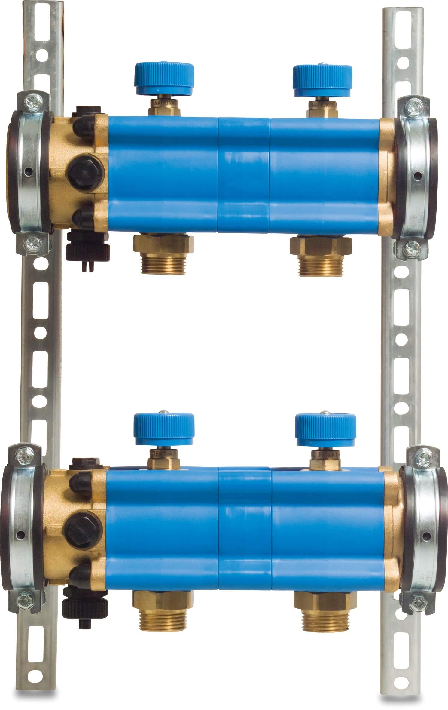 Manifold plastic 1" male thread blue type Geokal 2-groups