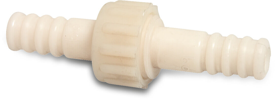 Verschraubung Nylon 13 mm Schlauchtülle 16bar Weiß