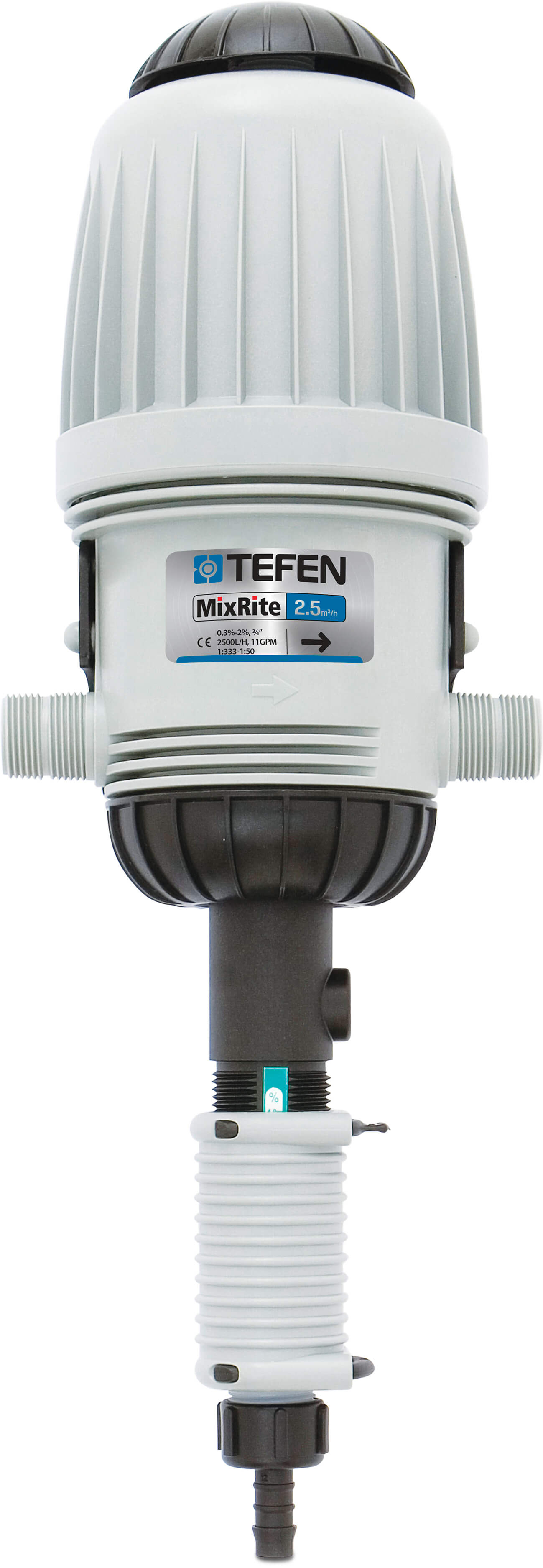 Tefen Dosing pump 3/4" x 10 mm x 3/4" male thread x hose tail x male thread type MixRite 2.5 On/Off 0.3% - 2%