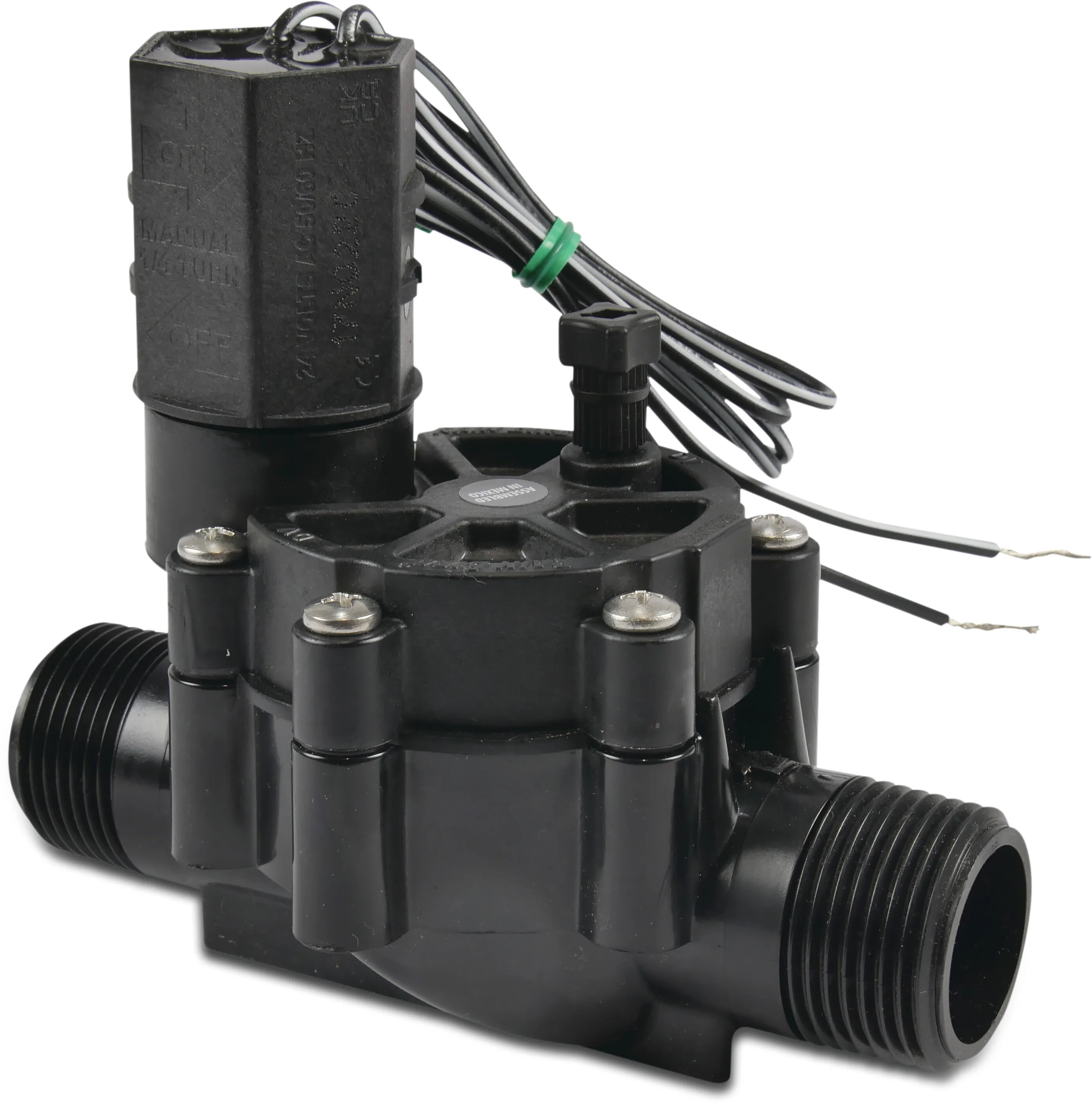 Rain Bird Solenoid valve glass-filled polypropylene 1" male thread 10bar 24VAC black type 100-DV-MM