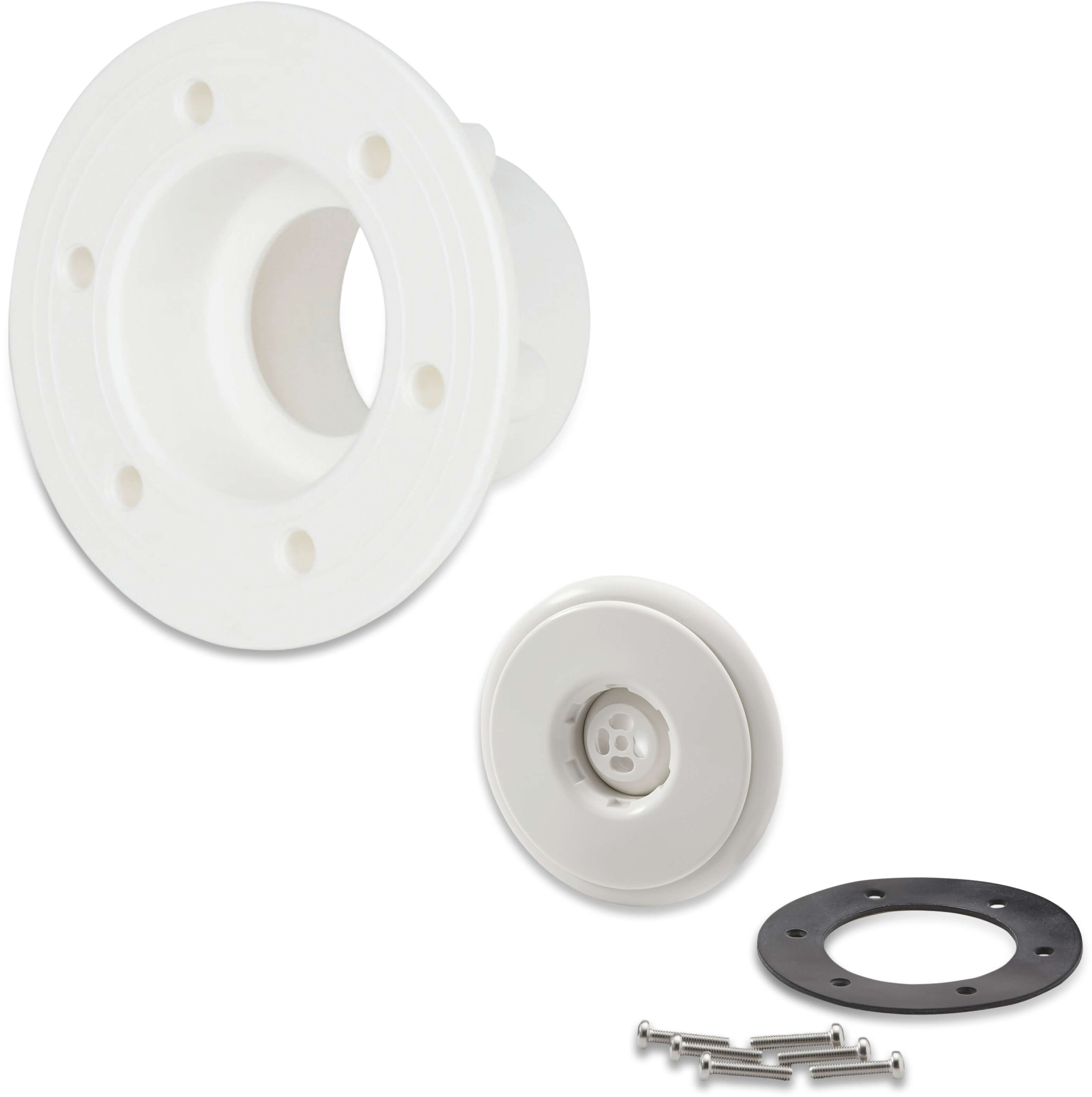 Ocean Inlaatbevestiging ABS 2" buitendraad grijs Roestvrij stalen inzetstukken A4 type Standard met RVS M5 draad