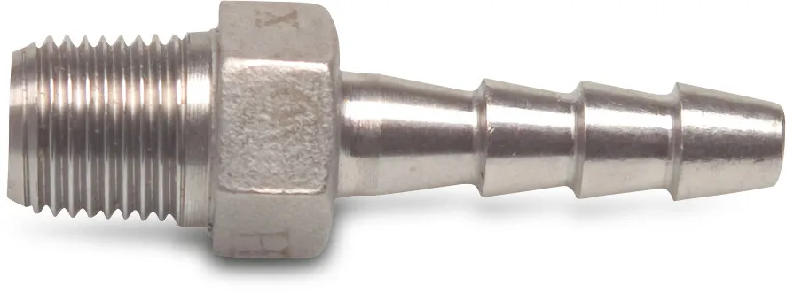 Profec Hose tail stainless steel 316 1/4" x 7 mm male thread x hose tail 50bar