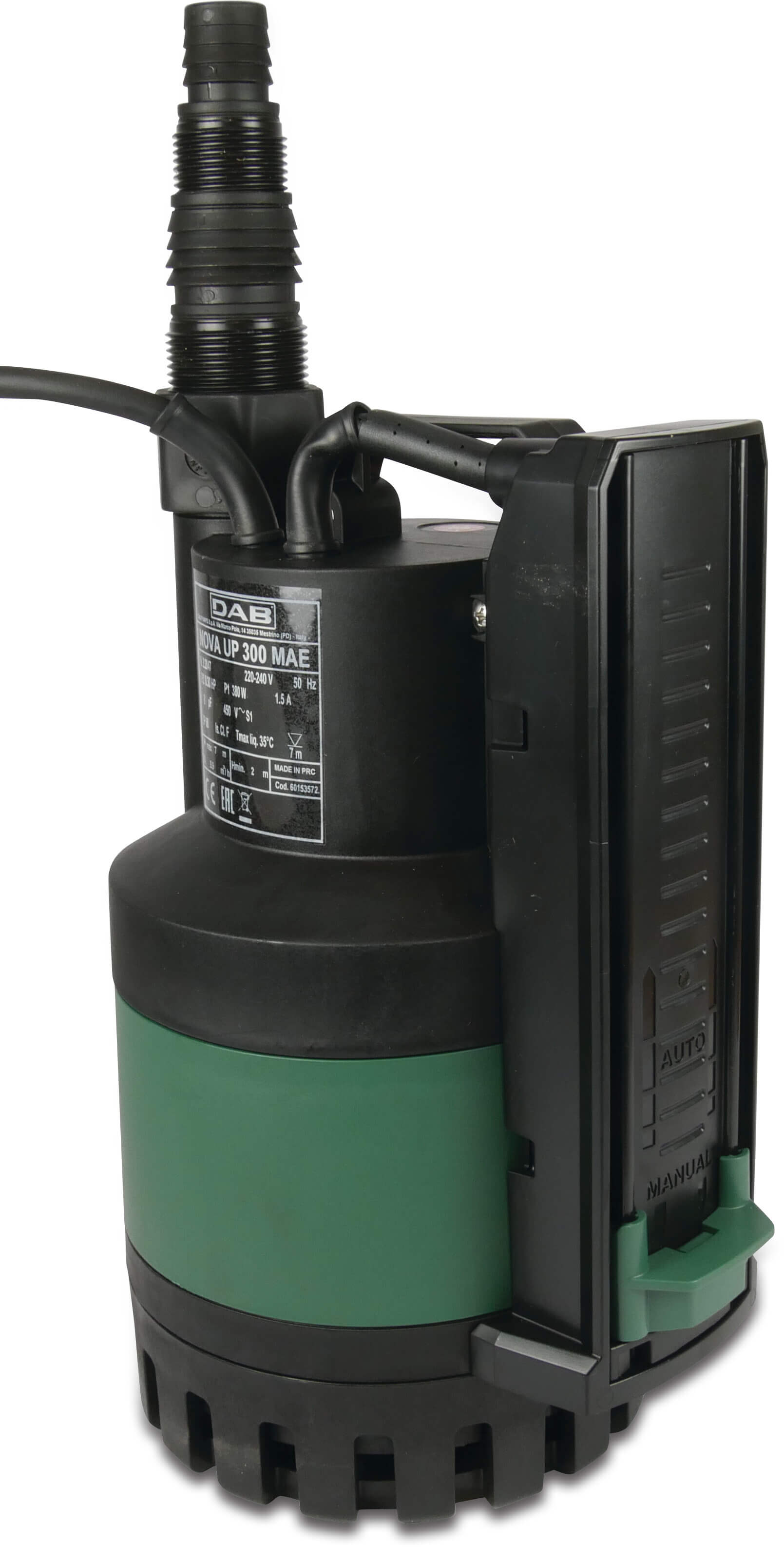 DAB Submersible pump reinforced plastic 1 1/4" male thread 1,5A 230VAC green type Nova UP 300 M-AE