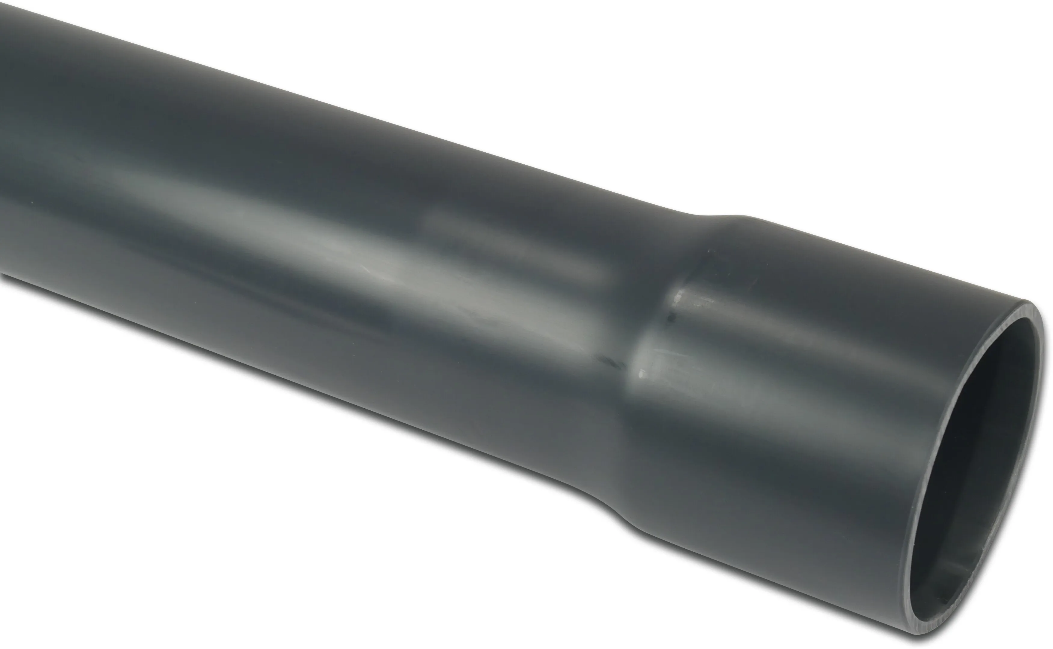 Pressure pipe PVC-U 63 mm x 3,0 mm glue socket x plain ISO-PN10 grey 5m KIWA