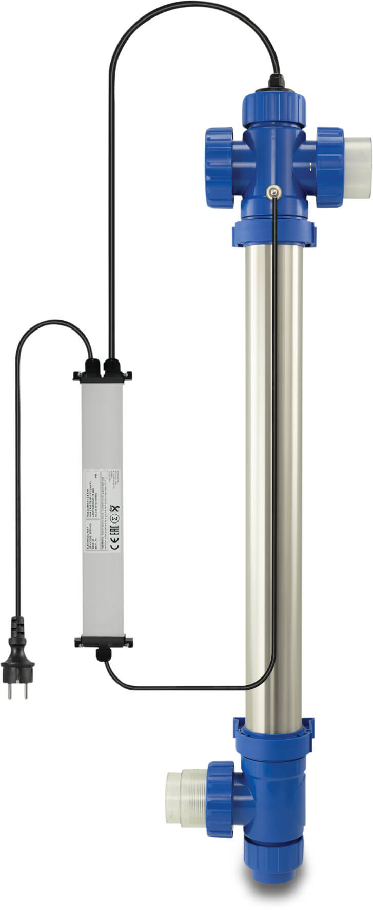 Blue Lagoon UV-C disinfection unit 50-63 mm x 1 1/2" glue socket x female thread 2.5bar type Tech UV-C 4ALL 75 W