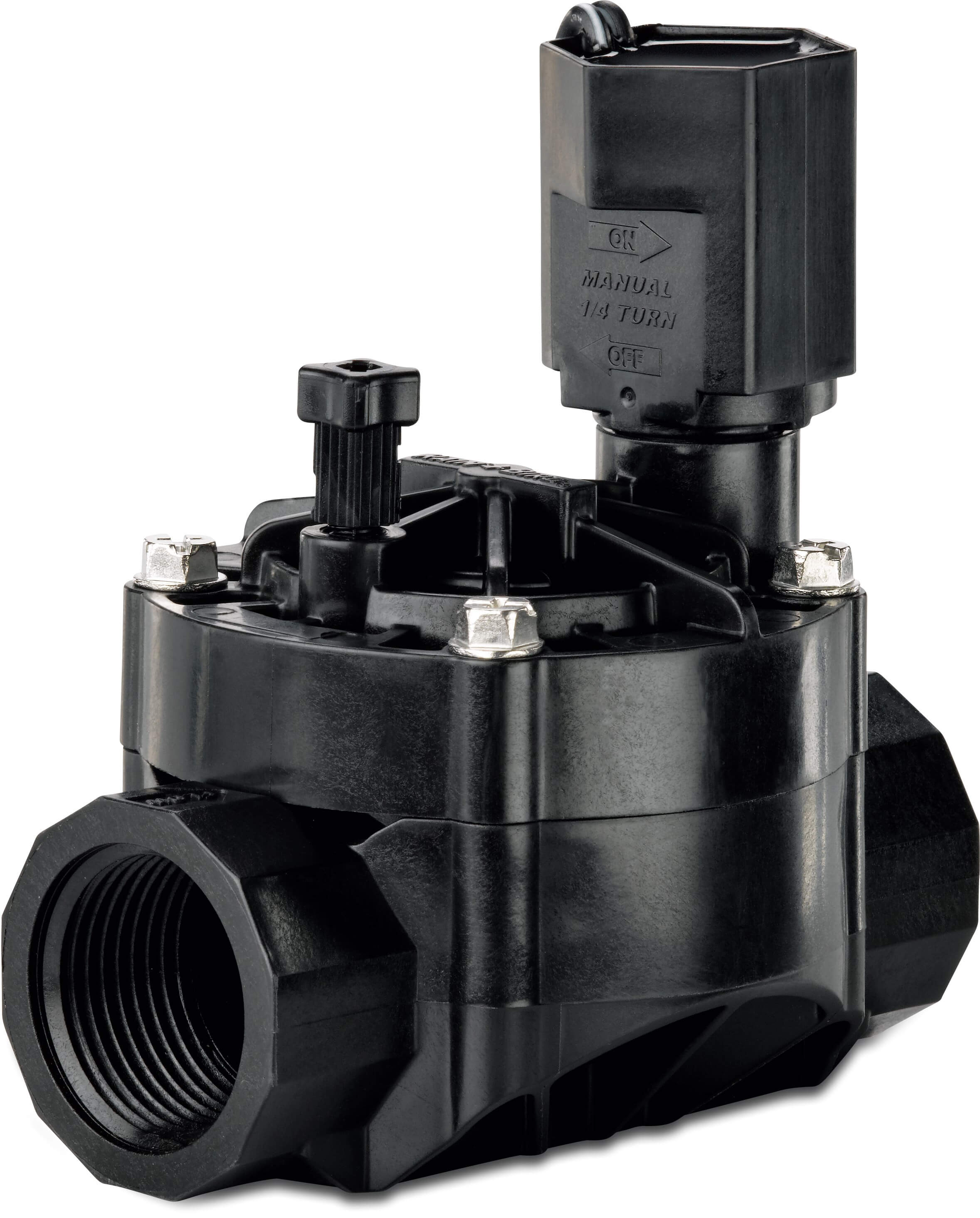 Rain Bird Solenoid valve glass-filled polypropylene 1" female thread 10bar 24VAC black type 100-HV