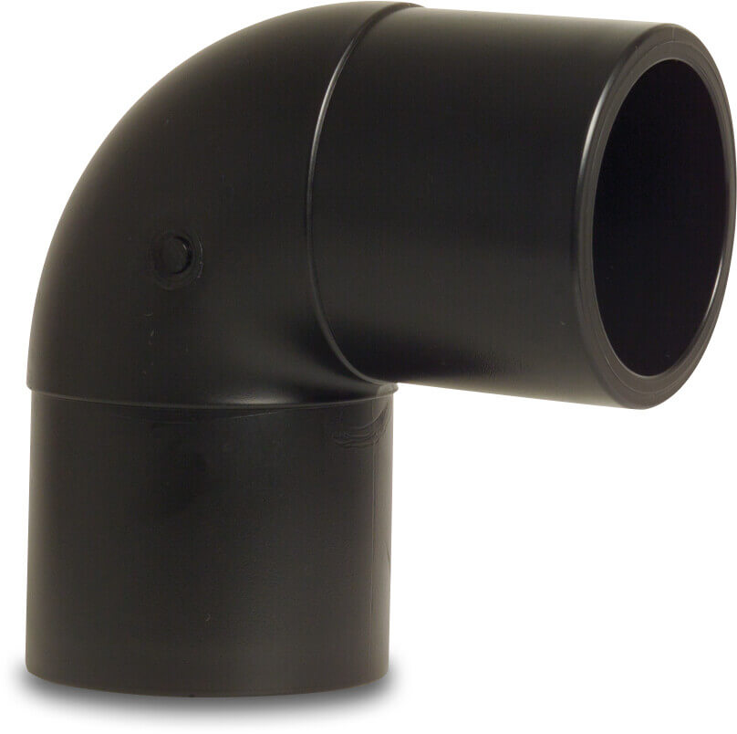 Profec Coude à 90° PE100 125 mm soudage SDR17 6bar 10bar noir DVGW