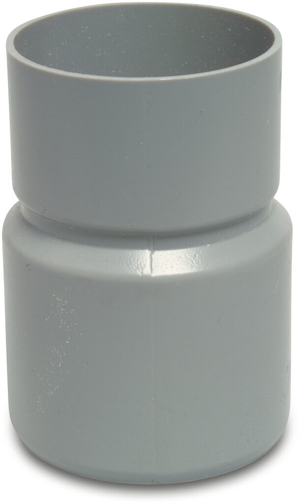 Reducer socket PVC-U 80 mm x 75 mm glue spigot x glue socket grey