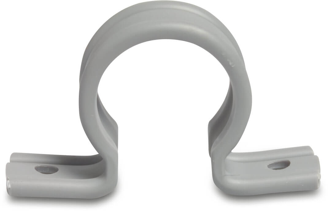 Pipe clamp PVC 40 mm click grey