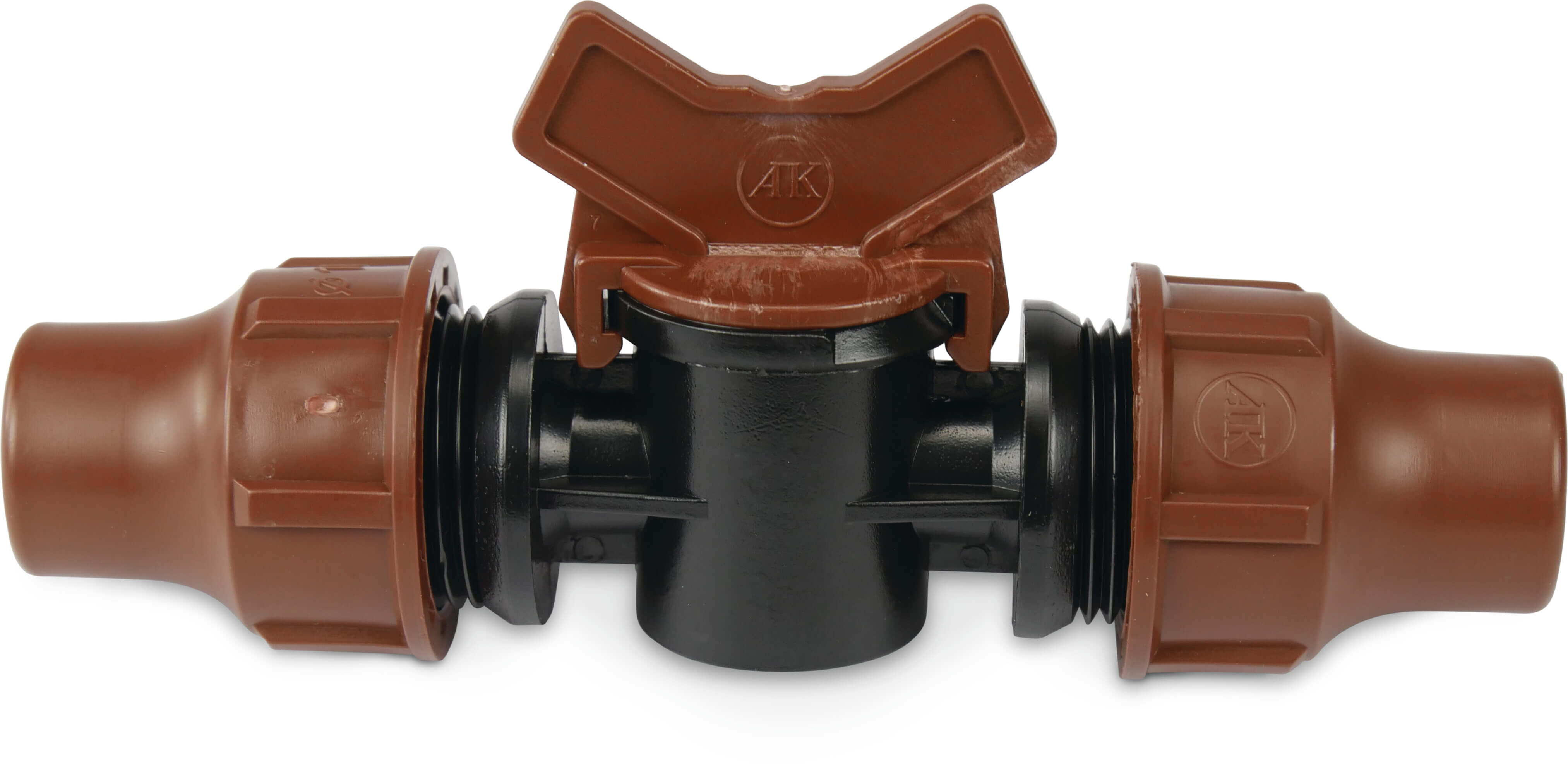 Stopfenventil PE 16 mm lock Braun Typ BF-92 lock