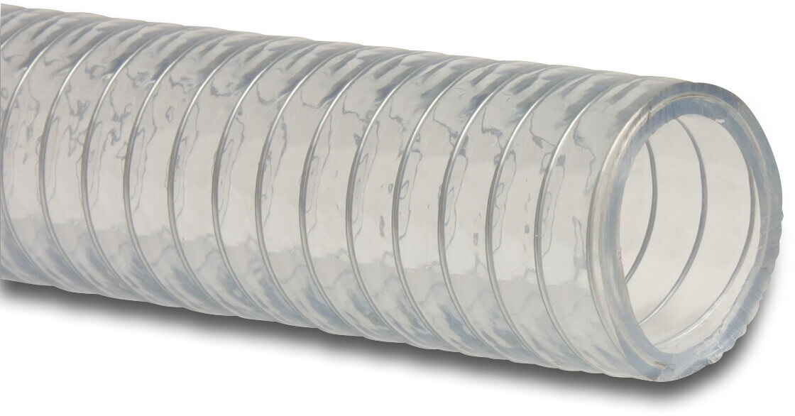Profec Suge- og trykslange PVC/stål 19 mm x 25,2 mm 6bar 0.9bar transparent 50m type Profecsteel