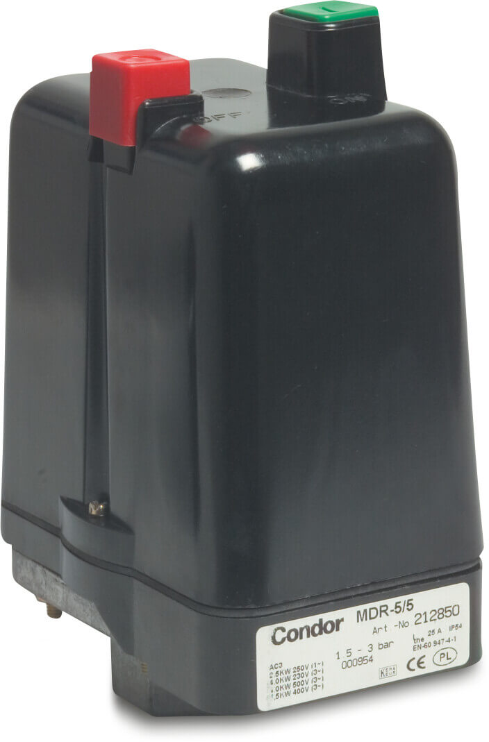 Condor Pressure switch - thermal overload relay 1/2" female thread 2,40-4,20A 230/400VAC type MDR 5 - KR 5C