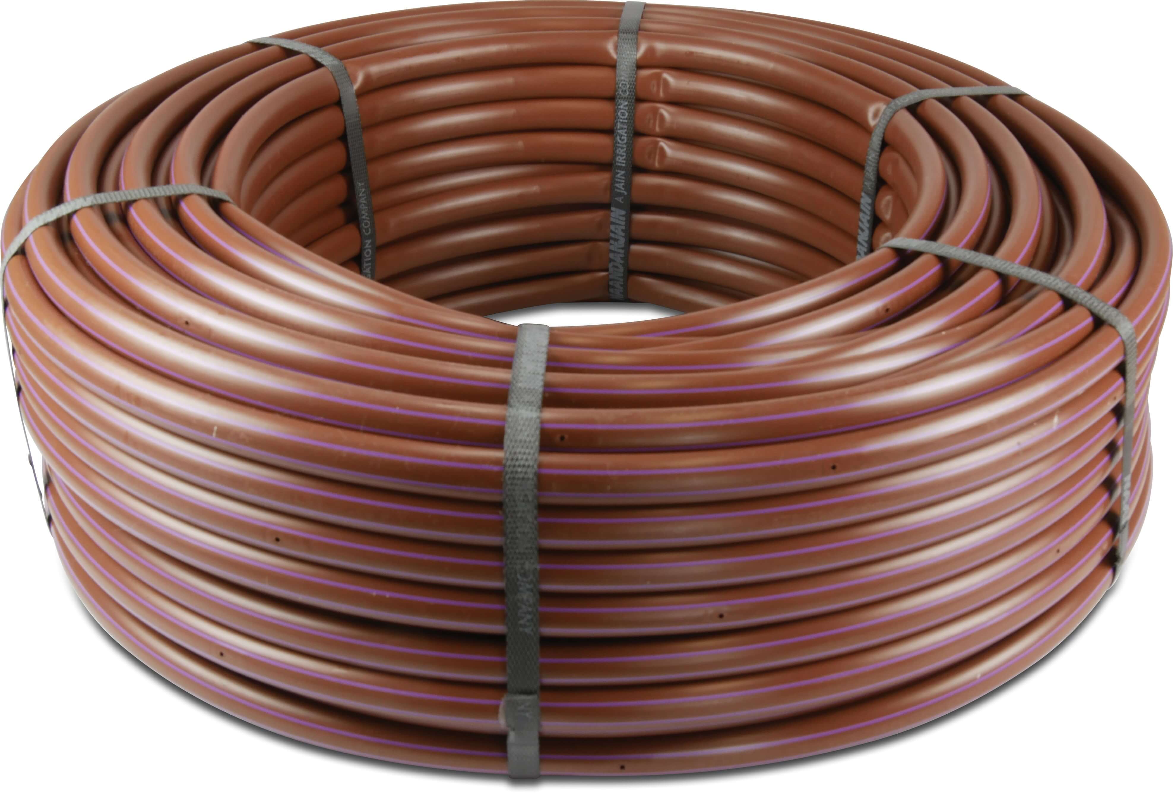 NaanDanJain Drip irrigation hose PE 16 mm x 1.15 mm 2.2ltr/h 33cm brown 100m type TurfDrip CNL