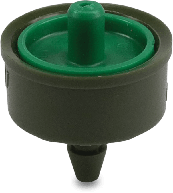 Pressure compensated, button drippers