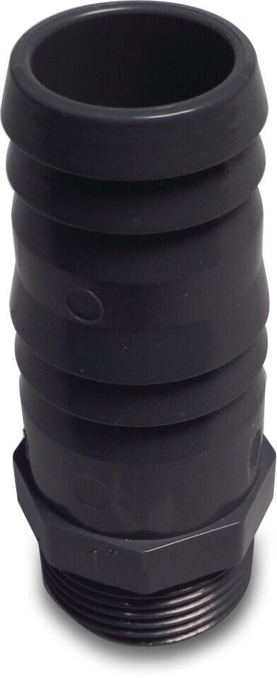 VDL Embout de tuyau PVC-U 1/4" x 12 mm filetage mâle x embout gris