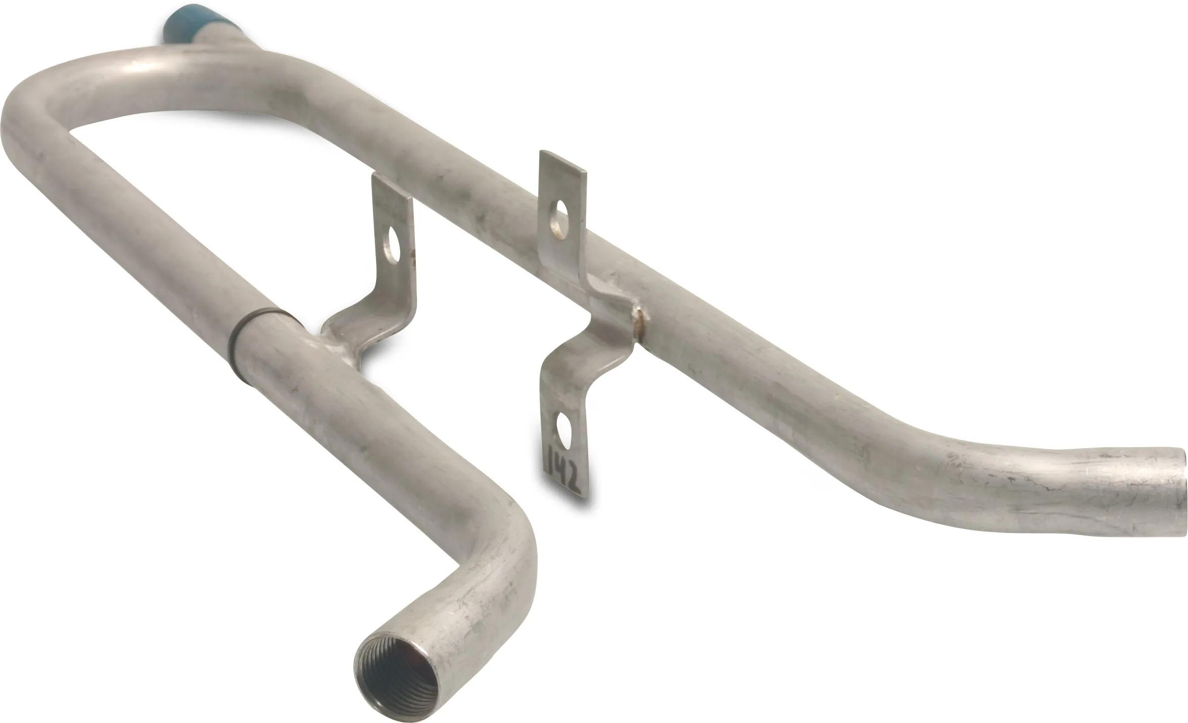 Tränkennippelhalter 30° Edelstahl 304 1/2" Außengewinde x Innengewinde x Innengewinde 500 mm