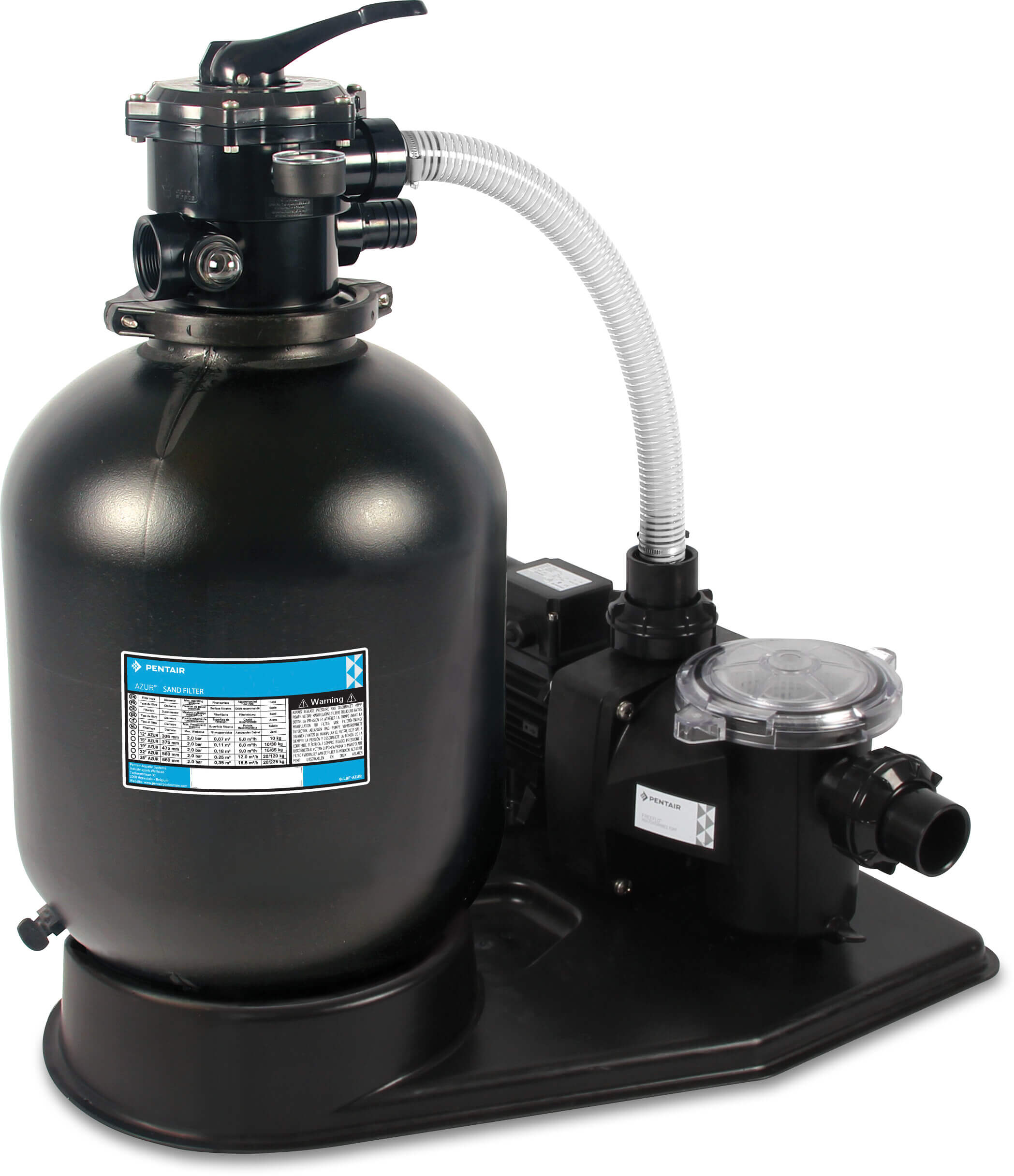 Pentair Pool filter set PE 50 mm glue socket 2bar 3A 230VAC black type FS-15A6-FF12R