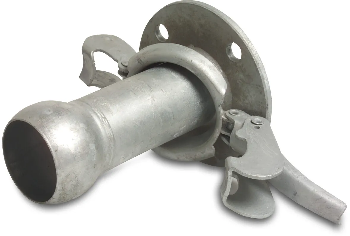 Quick coupler adaptor steel galvanised 108 mm x DN100 male part Bauer x flange PN10 type Bauer S70