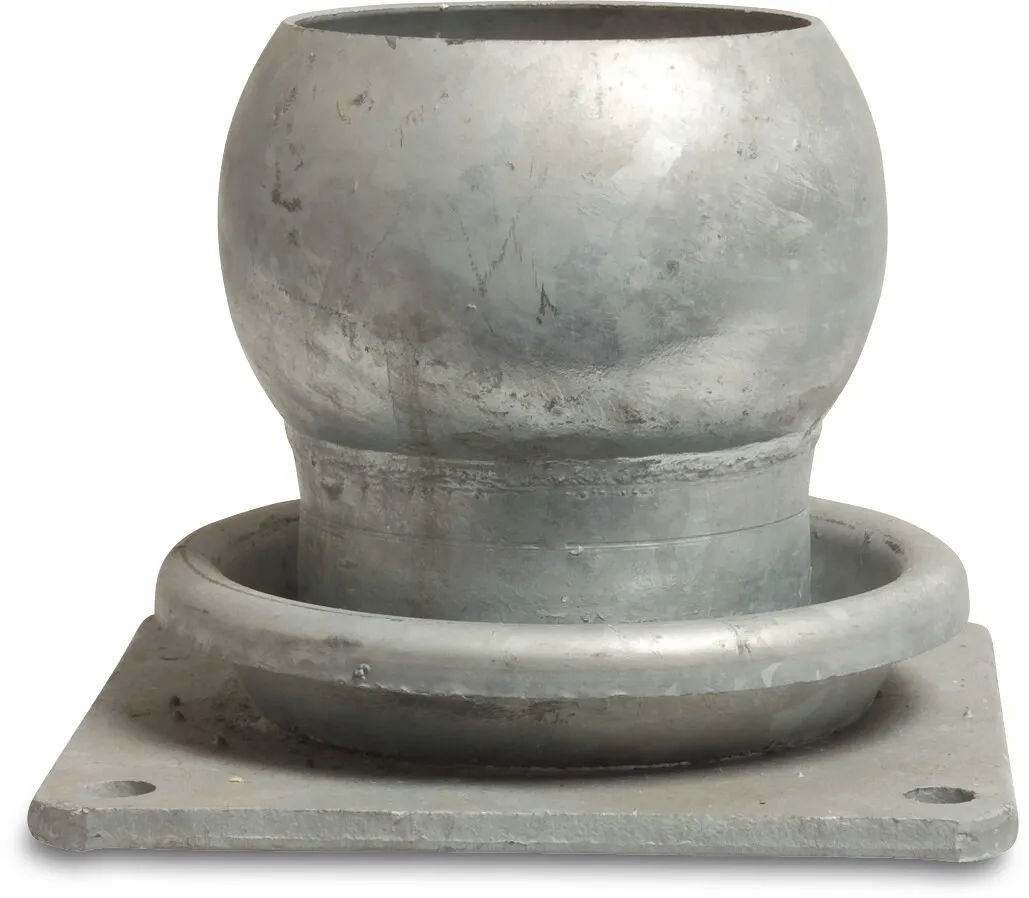 Snelkoppeling staal gegalvaniseerd 120 mm x 5" V-deel Italiaans x vierkantflens type Italiaans