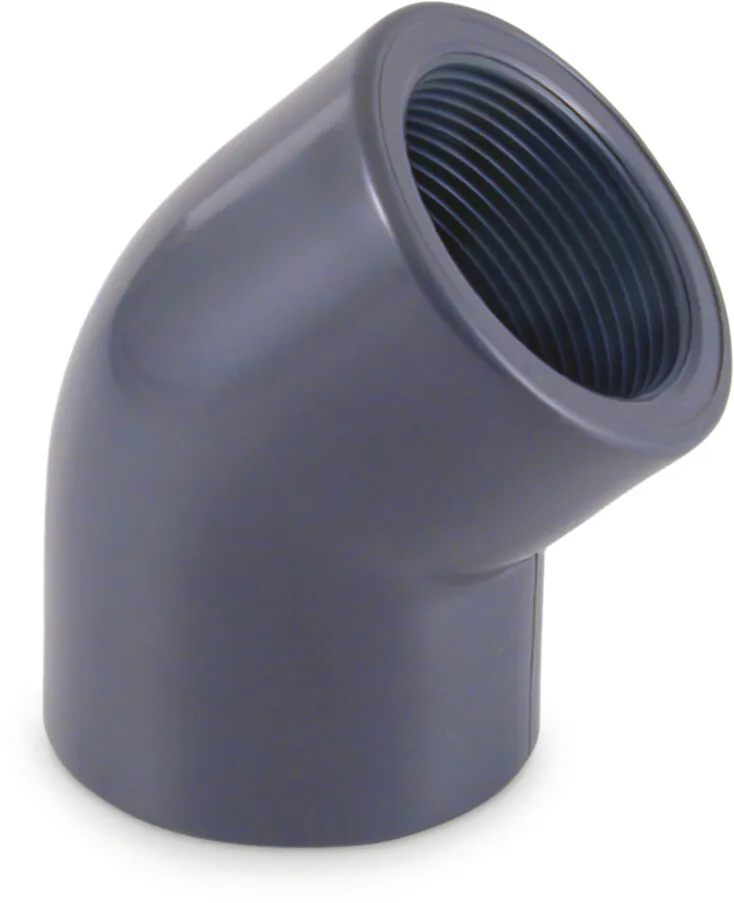 Profec Elbow 45° PVC-U 2" female thread 10bar grey
