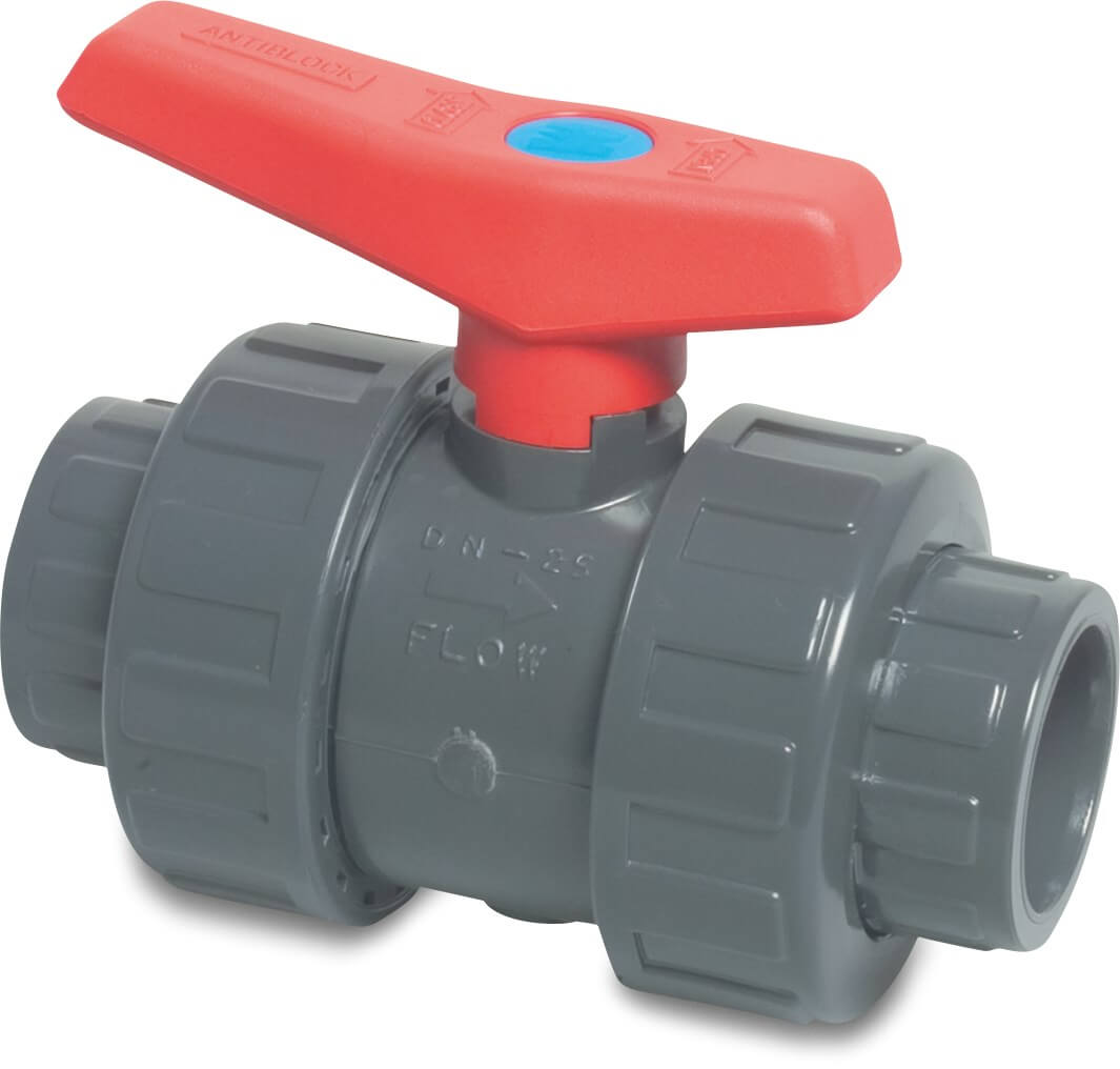 Profec Ball valve PVC-U 1/2" imperial glue socket 16bar grey type 2001