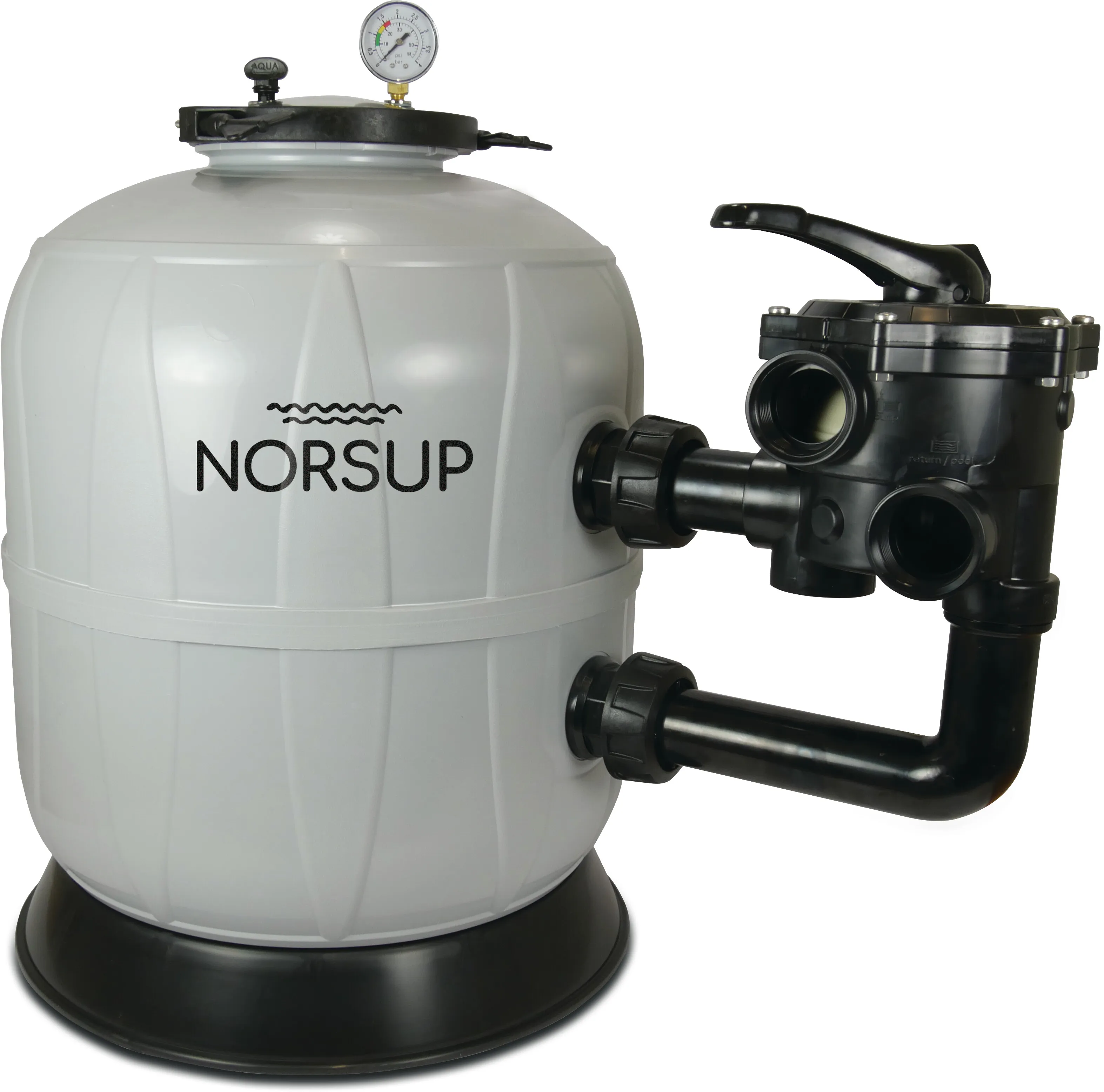 Norsup Sand filter PP 1 1/2" female thread 3,75bar grey type S620