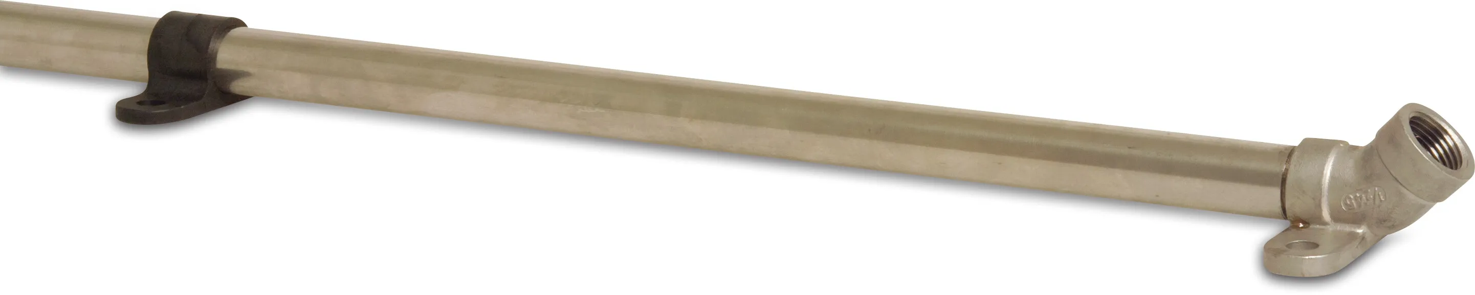 Tränkenippelhalter 45° Edelstahl 304 1/2" Außengewinde 750 mm
