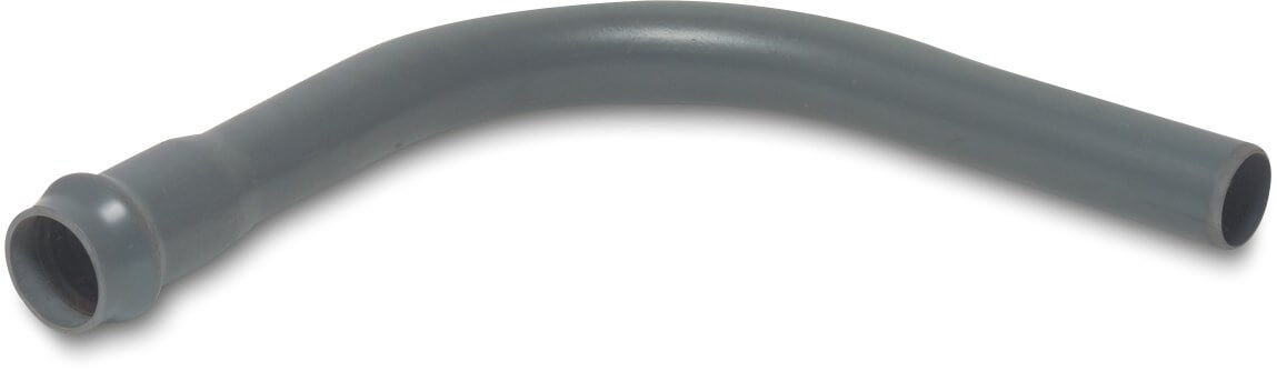 Long bend 45° PVC-U 110 mm ring seal x spigot 10bar grey