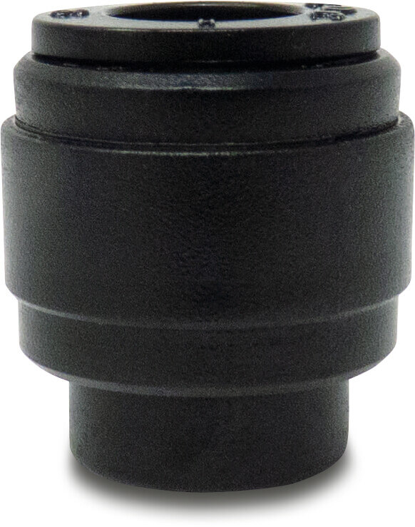 Plug POM 15 mm push-in 14bar black WRAS type Aquaspeed