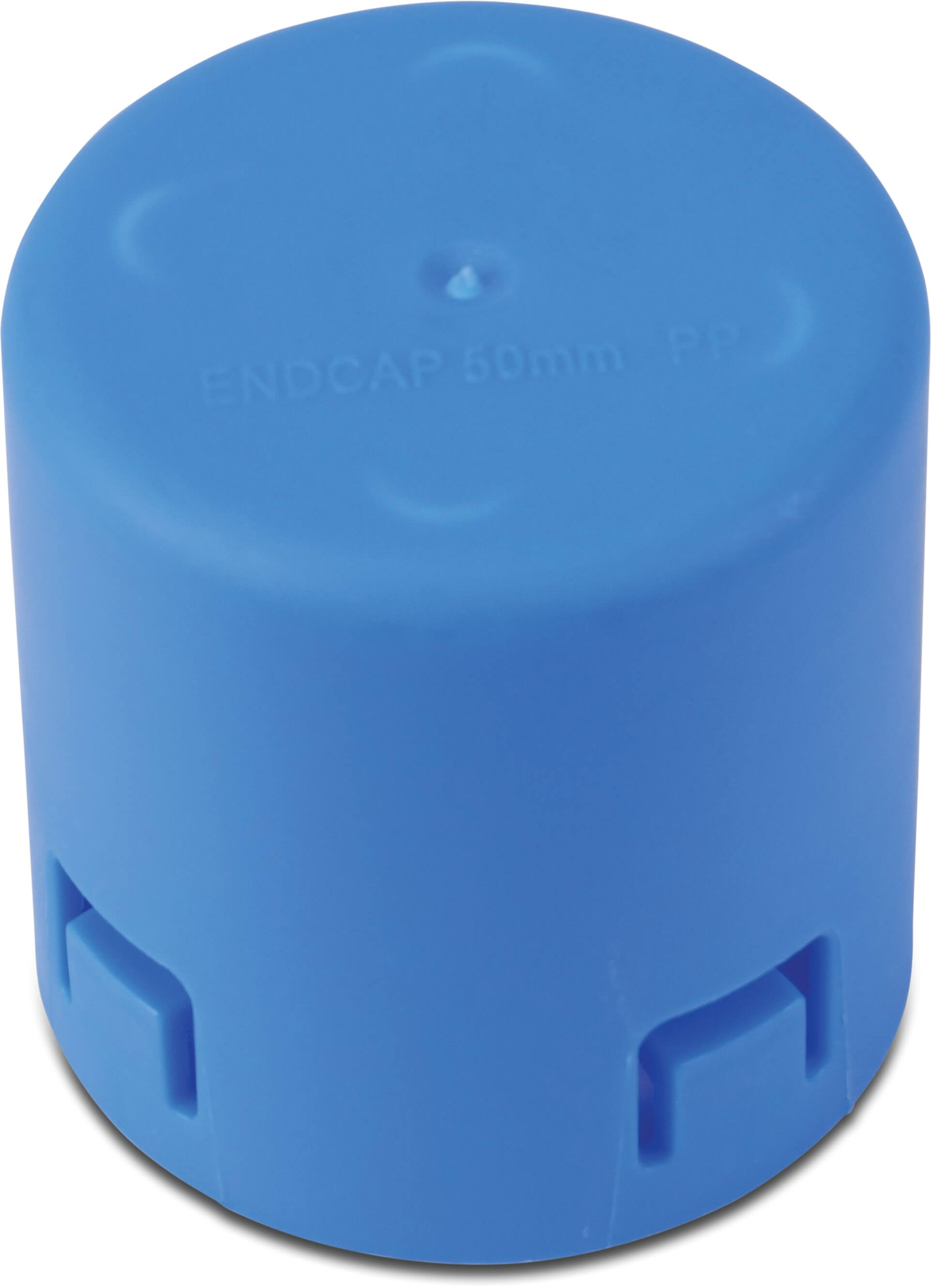 Cap plastic 50 mm socket blue type closed