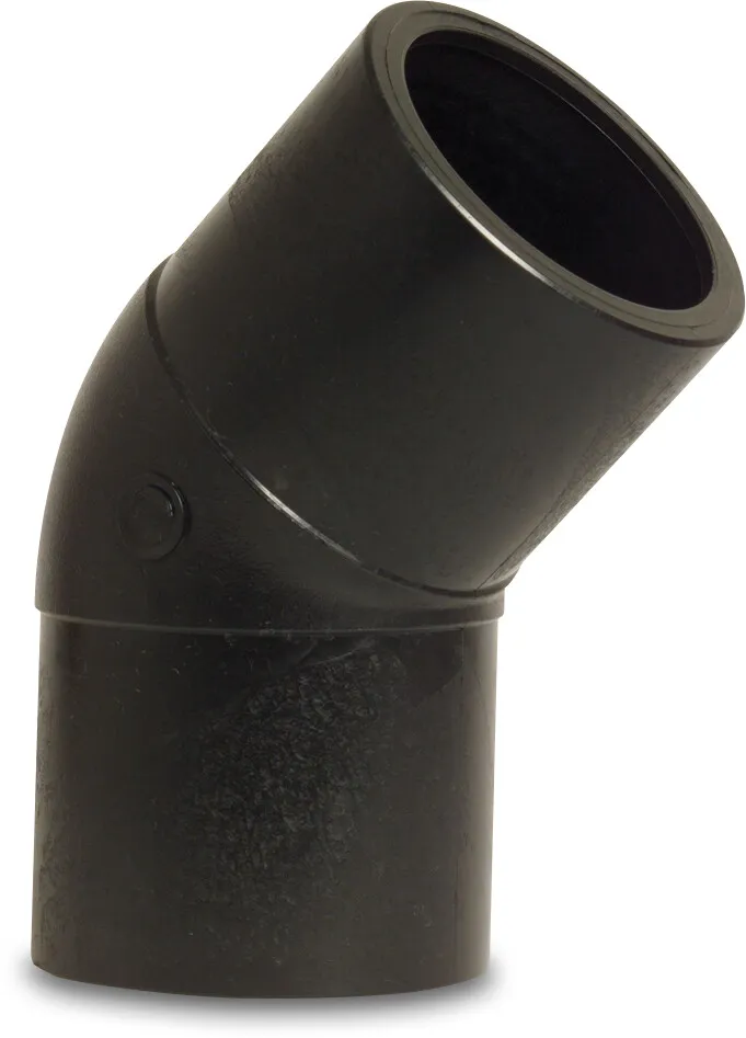 Profec Elbow 45° PE100 160 mm spigot SDR11 10bar 16bar black DVGW