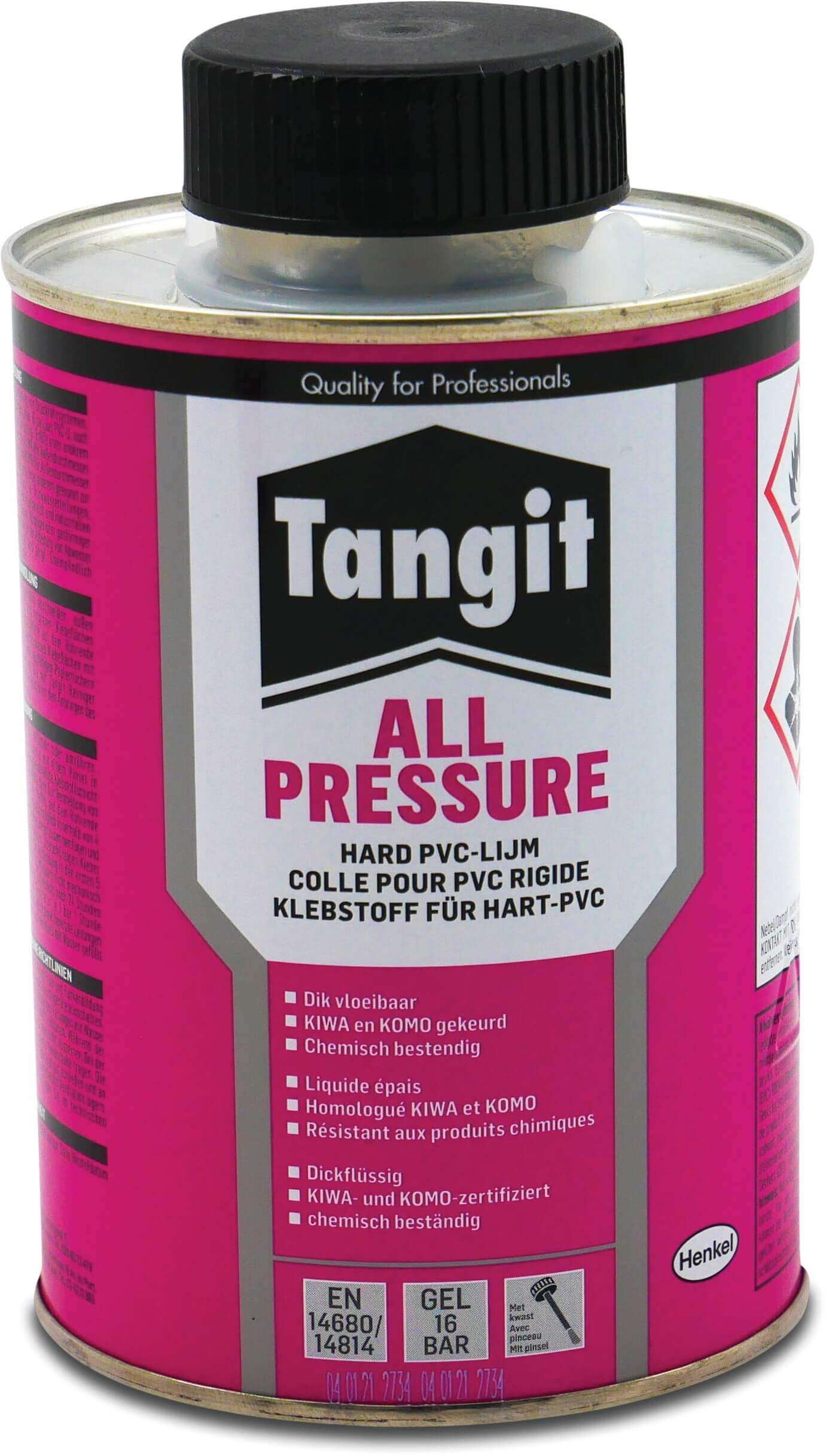 Tangit PVC glue 125g tube KIWA type All Pressure label DE/EN