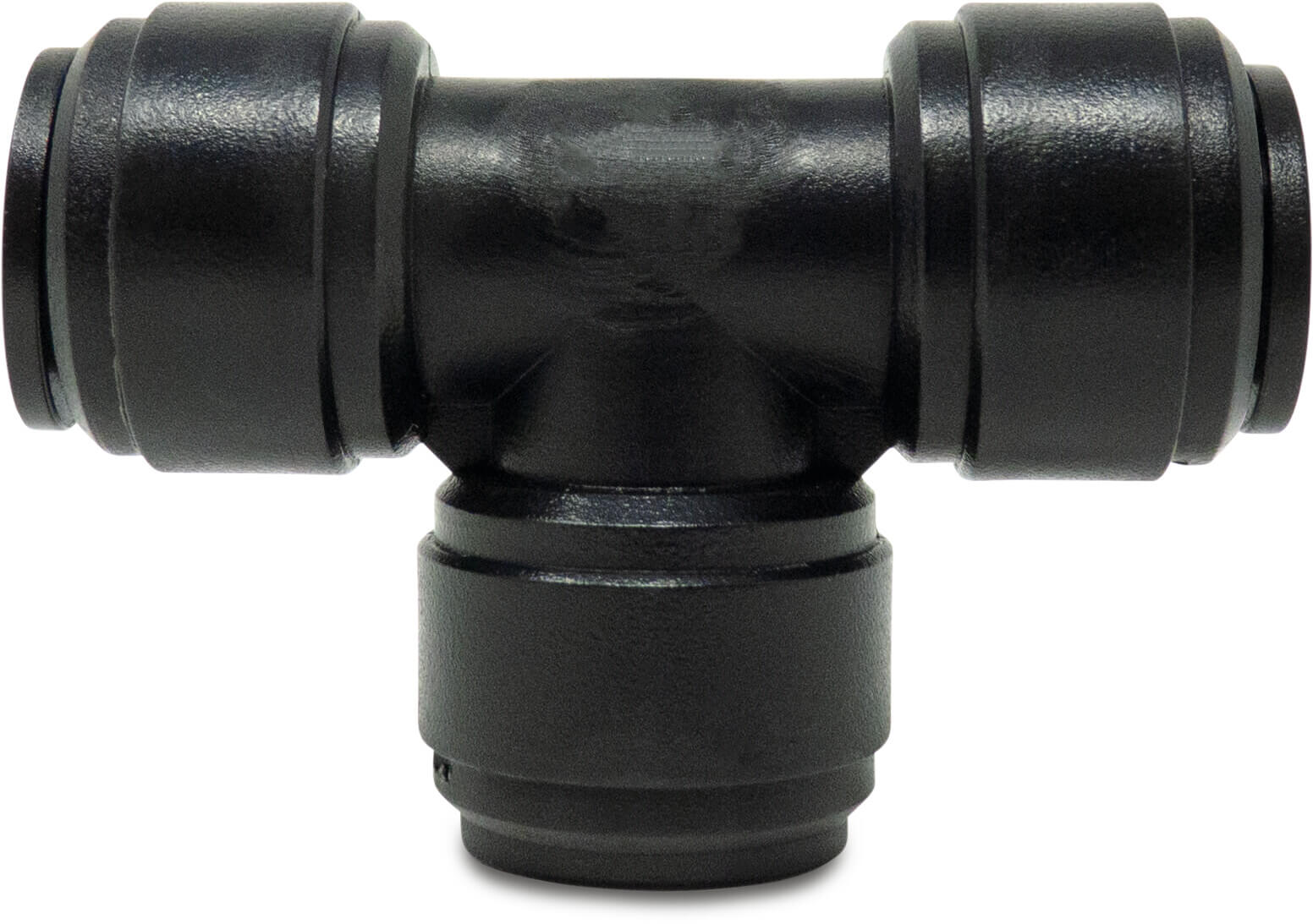T-stykke POM 8 mm indstik 20bar sort WRAS type Aquaspeed